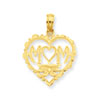 14K Mom in Heart with Heart Shaped " " " " " " " " O" " " ""