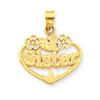 14K #1 Sister in Heart Frame Pendant