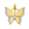 14K & Rhodium Butterfly Pendant