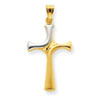 14k Two-tone Fancy Cross Pendant