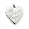 14K 20mm Enamel Flowers Grandma Heart Locket