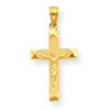 14K Beveled Tipped Crucifix Pendant