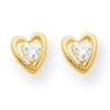 14k Heart w/CZ Post Earrings