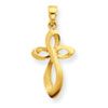 14K Thin Polished & Satin Figure 8 Cross Pendant