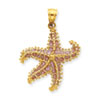 14K Pink Stained Glassed Starfish Pendant