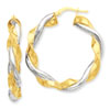 14k & Rhodium Twisted Hoop Earrings