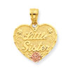 14k Two-tone Little Sister Heart Pendant