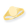 14K Oval Child Signet Ring