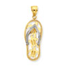 14K Two-tone Triple Sea Turtle Flip-Flop Pendant