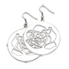 Stainless Steel Rose Cutout Dangle Earrings