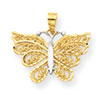 10k & Rhodium Butterfly Pendant