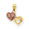 10k Two-tone Small Sweet 15 Charm