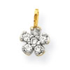 10k Small CZ Flower Charm