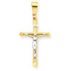 14k Two-tone Hollow Crucifix Pendant