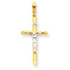 14k Two-tone Hollow Crucifix Pendant