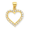 10k CZ Heart Pendant