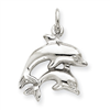 14k White Gold Dolphin Charm