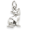 14k White Gold Cat Charm