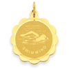 14k Swimming Disc Charm
