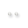 14k White Gold Polished 3mm Ball Post Earrings