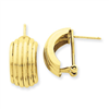 14k Polished Fancy Omega Back Post Earrings