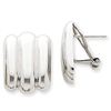 14k White Gold Polished Fancy Omega Back Post Earrings