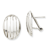 14k White Gold Polished Fancy Omega Back Post Earrings