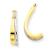 14k Polished & Rhodium J-Hoop Earring Jackets