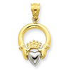 14k Two-tone Claddagh Pendant