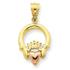 14k Two-tone Claddagh Pendant