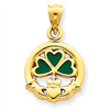 14k Enameled Claddaugh Charm