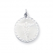 Sterling Silver Caduceus Disc
