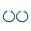 Stainless Steel Blue 26mm Hoop Earrings