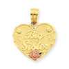 14k Two-tone Big Sister Heart Pendant