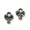 Stainless Steel Cross w/ CZ Antique Post Earrings