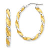 14ky Two-tone Hoop Earrings