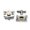 Stainless Steel w/ Gold IPG Cuff Links