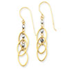 14k Two-tone Oval & Bead Dangle Earrings