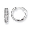 Sterling Silver .8 inch diameter CZ Hoop Earrings