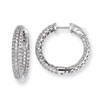 Sterling Silver .50 inch diameter CZ Hoop Earrings