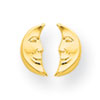 14k Moon w/ face Post Earrings