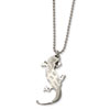 Stainless Steel Lizard w/ CZ 22in Necklace chain