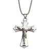 Stainless Steel Polished Crucifix Pendant 22in Necklace chain