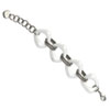 Stainless Steel White Ceramic and Stainless Link Bracelet