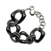 Stainless Steel Black Ceramic and Stainless Link Bracelet