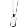 Stainless Steel Black PVD w/ CZ Pendant  24 in. Necklace chain