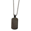 Stainless Steel Black PVD w/ CZ Pendant  24 in. Necklace chain