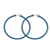 Stainless Steel Blue 49.5mm Hoop Earrings