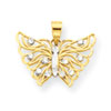 10k & Rhodium Butterfly Pendant