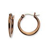 Stainless Steel Chocolate-plated 19mm Hoop Earrings